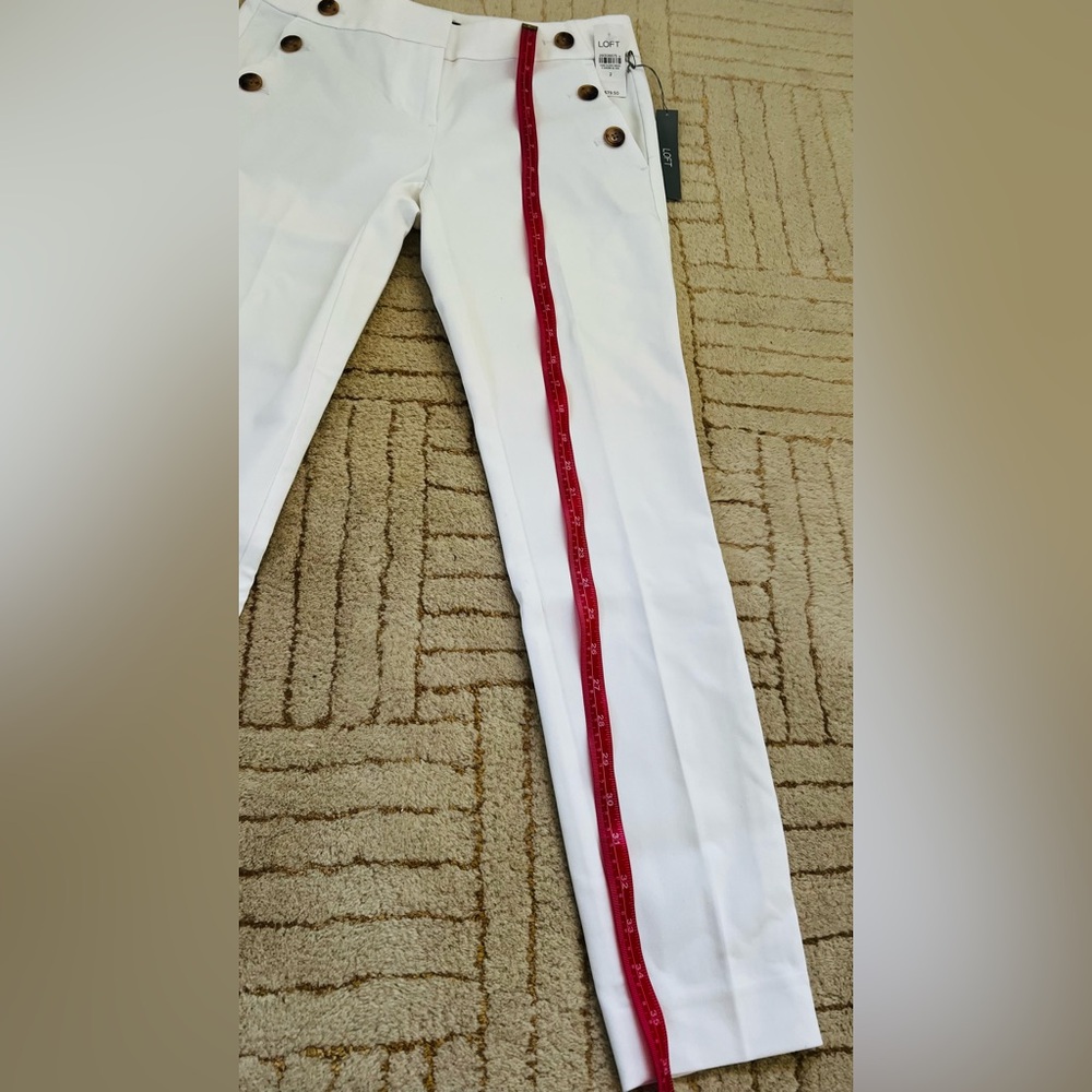 Loft Sailor Skinny Ankle White Pants - Picture 7 of 8
